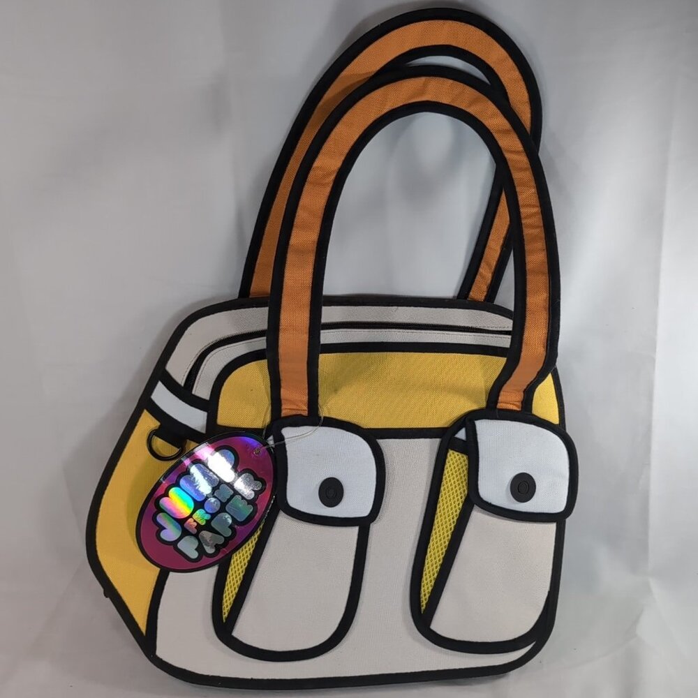 Jump From Paper NEW Bonjour Messenger Orange Yellow White Colorblock Bag JFP008